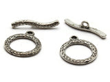 2 19mm Toggle Clasps Silver Grey Metal Clasps Jewelry Making Beading Supplies Smileyboy Beads Findings Ring and Bar Clasp