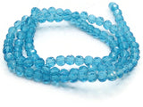 85 4mm Sky Blue Faceted Round Beads Full Strand Glass Beads Jewelry Making Beading Supplies