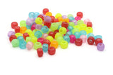 100 9mm Mixed Color Glow in the Dark Plastic Beads Pony Beads Tube Beads Jewelry Making Beading Supplies Loose Beads to String