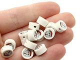 30 Santa Claus Polymer Clay Beads White Red and Black Beads Christmas Beads Small Loose Coin Beads Holiday Beads Jewelry Making