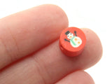 30 Snowman Polymer Clay Beads Red and White Beads Christmas Beads Small Loose Coin Beads Holiday Beads Jewelry Making