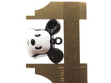 2 25mm Black and White Cartoon Mouse Head Brass Bell Charms Jewelry Making Beading Supplies