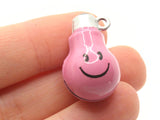 2 26mm Pink Lightbulb Brass Bell Charms Jewelry Making Beading Supplies