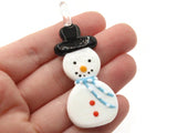 Glass Snowman Pendant Christmas Ornament Pendant Choose Scarf Color Jewelry Making Beading Supplies