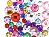 50 Mixed Size Round Jewel Cabochons Plastic Gems Silver Foil Back Cabochons Round Cut Cabochons Mixed Color Flat Back Rhinestones Smileyboy