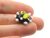 19mm Black Coin with Dots and a Duck Bead Flat Round Lampwork Glass Bead Jewelry Making and Beading Supplies