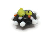 19mm Black Coin with Dots and a Duck Bead Flat Round Lampwork Glass Bead Jewelry Making and Beading Supplies