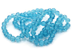 85 4mm Sky Blue Faceted Round Beads Full Strand Glass Beads Jewelry Making Beading Supplies