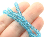 85 4mm Sky Blue Faceted Round Beads Full Strand Glass Beads Jewelry Making Beading Supplies