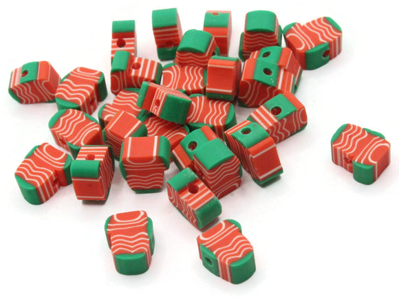 30 Clay Christmas Sweater Polymer Clay Beads Red and Green Beads Christmas Jumper Beads Small Loose Beads Holiday Beads Jewelry Making