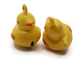 2 21mm Yellow Cartoon Duck Brass Bell Charms Jewelry Making Beading Supplies