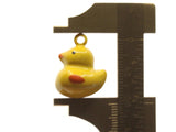 2 21mm Yellow Cartoon Duck Brass Bell Charms Jewelry Making Beading Supplies