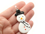 Glass Snowman Pendant Christmas Ornament Pendant Choose Scarf Color Jewelry Making Beading Supplies