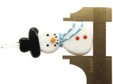 Glass Snowman Pendant Christmas Ornament Pendant Choose Scarf Color Jewelry Making Beading Supplies