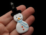 Glass Snowman Pendant Christmas Ornament Pendant Choose Scarf Color Jewelry Making Beading Supplies