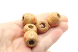 10 17mm Square Checker Pattern Beads Beige Wood Barrel Beads Jewelry Making Beading and Macrame Supplies Large Hole Lightweight Beads