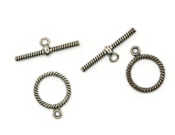 2 16mm Toggle Clasps Silver Grey Metal Clasps Jewelry Making Beading Supplies Smileyboy Beads Findings Ring and Bar Clasp