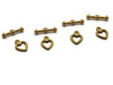 4 17mm Heart Toggle Clasps Golden Metal Clasps Jewelry Making Beading Supplies Smileyboy Beads Findings Ring and Bar Clasps