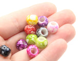 50 10mm Large Hole Beads Macrame Beads Mixed Color Marbleized Beads Jewelry Making Beading Supplies Round Beads Plastic Ball Beads