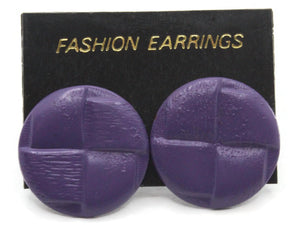 Vintage Purple Metal Stud Earrings from 1970s or 1980s Great Gift or Stocking Stuffer