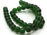 42 8mm Clear Green Glass Beads Round Beads Jewelry Making Beading Supplies Loose Beads Smooth Round Beads