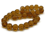 28 12mm Light Brown Faceted Round Beads Full Strand Glass Beads to String Jewelry Making Beading Supplies