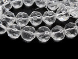 28 12mm Clear Faceted Round Beads Full Strand Glass Beads to String Jewelry Making Beading Supplies