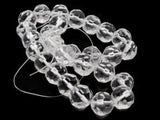 28 12mm Clear Faceted Round Beads Full Strand Glass Beads to String Jewelry Making Beading Supplies