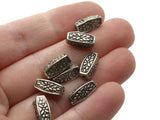 10 12mm Antique Silver Patterned Rectangle Beads Jewelry Making Beading Supplies Loose Beads Lead Free Spacer Beads