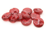 10 14mm Burgundy Red Flower Buttons Flat Round Floral Plastic Buttons Jewelry Making Beading Supplies Sewing Supplies