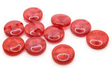 10 14mm Red Flower Buttons Flat Round Floral Plastic Buttons Jewelry Making Beading Supplies Sewing Supplies