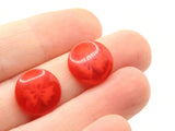 10 14mm Red Flower Buttons Flat Round Floral Plastic Buttons Jewelry Making Beading Supplies Sewing Supplies