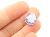 10 14mm Light Sky Blue Flower Buttons Flat Round Floral Plastic Buttons Jewelry Making Beading Supplies Sewing Supplies