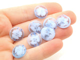 10 14mm Light Sky Blue Flower Buttons Flat Round Floral Plastic Buttons Jewelry Making Beading Supplies Sewing Supplies