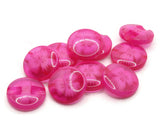 10 14mm Hot Pink Flower Buttons Flat Round Floral Plastic Buttons Jewelry Making Beading Supplies Sewing Supplies