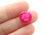 10 14mm Hot Pink Flower Buttons Flat Round Floral Plastic Buttons Jewelry Making Beading Supplies Sewing Supplies