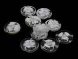 10 14mm White Flower Buttons Flat Round Floral Plastic Buttons Jewelry Making Beading Supplies Sewing Supplies