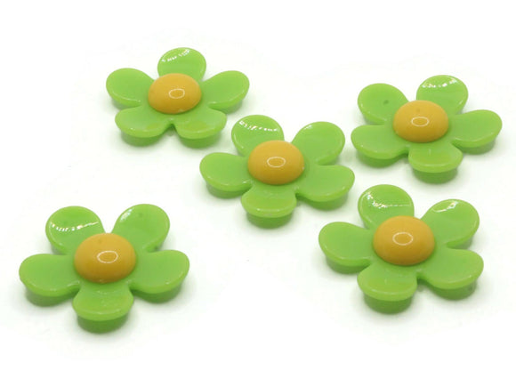 5 36mm Flower Beads Lime Green and Yellow Daisy Plant Beads Large Plastic Beads Acrylic Beads to String Jewelry Making Beading Supplies