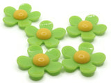 5 36mm Flower Beads Lime Green and Yellow Daisy Plant Beads Large Plastic Beads Acrylic Beads to String Jewelry Making Beading Supplies