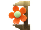 5 36mm Flower Beads Orange and Green Daisy Plant Beads Large Plastic Beads Acrylic Beads to String Jewelry Making Beading Supplies