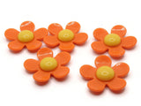 5 36mm Flower Beads Orange and Bright Yellow Daisy Plant Beads Large Plastic Beads Acrylic Beads to String Jewelry Making Beading Supplies