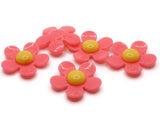 5 36mm Flower Beads Bright Pink and Yellow Daisy Plant Beads Large Plastic Beads Acrylic Beads to String Jewelry Making Beading Supplies