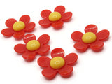 5 36mm Flower Beads Red and Yellow Daisy Plant Beads Large Plastic Beads Acrylic Beads to String Jewelry Making Beading Supplies