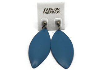 Vintage Blue Metal Dangle Stud Earrings from 1970s or 1980s Great Gift or Stocking Stuffer