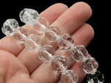 28 12mm Clear Faceted Round Beads Full Strand Glass Beads to String Jewelry Making Beading Supplies