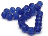 26 12mm Blue Faceted Round Beads Full Strand Glass Beads to String Jewelry Making Beading Supplies