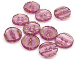 10 13mm Purple Plastic Buttons with Gold Stripes Flat Round Plastic Two Hole Buttons Jewelry Making Beading Supplies Sewing Supplies