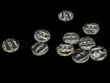 10 13mm Clear Plastic Buttons with Gold Stripes Flat Round Plastic Two Hole Buttons Jewelry Making Beading Supplies Sewing Supplies