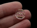 10 13mm Clear Plastic Buttons with Gold Stripes Flat Round Plastic Two Hole Buttons Jewelry Making Beading Supplies Sewing Supplies