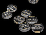 10 13mm Clear Plastic Buttons with Gold Stripes Flat Round Plastic Two Hole Buttons Jewelry Making Beading Supplies Sewing Supplies